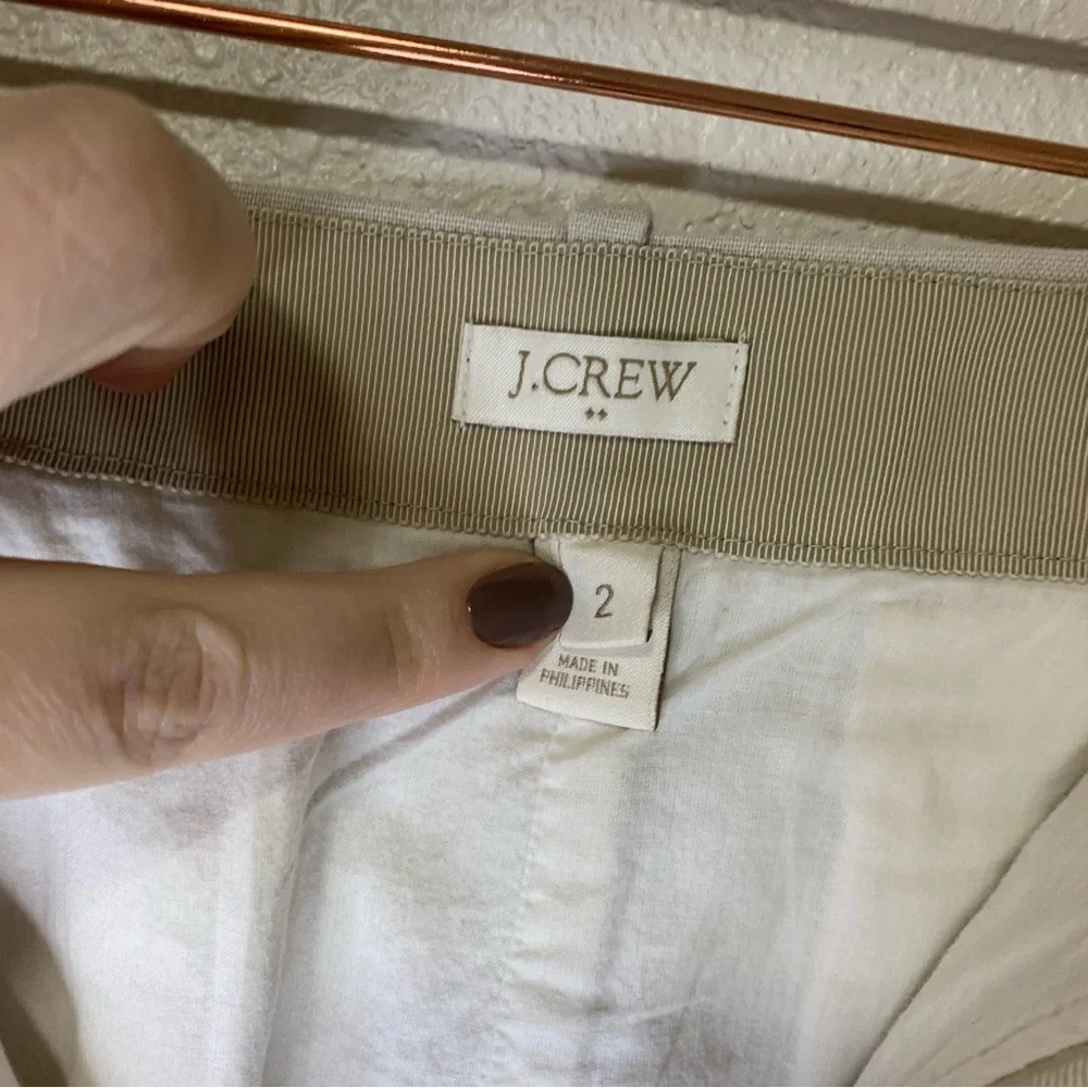 J.Crew Linen Zip Mini Skirt 2 Tan